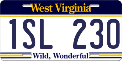 WV license plate 1SL230
