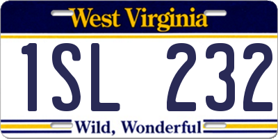 WV license plate 1SL232