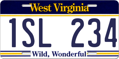 WV license plate 1SL234