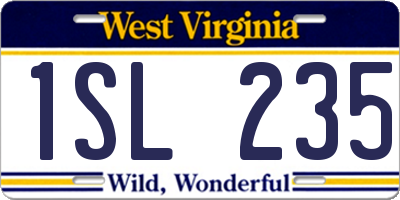 WV license plate 1SL235