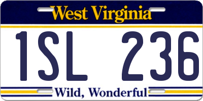 WV license plate 1SL236