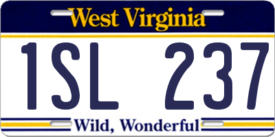 WV license plate 1SL237