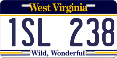 WV license plate 1SL238
