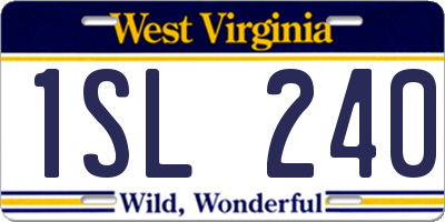 WV license plate 1SL240