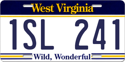 WV license plate 1SL241
