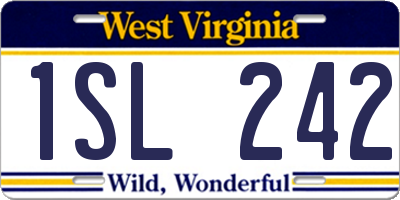 WV license plate 1SL242