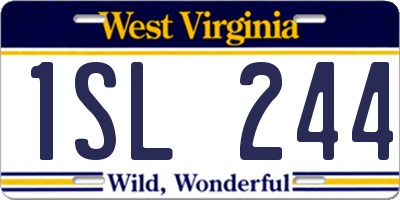 WV license plate 1SL244