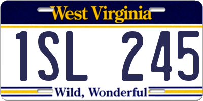 WV license plate 1SL245