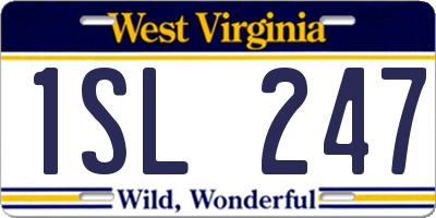 WV license plate 1SL247