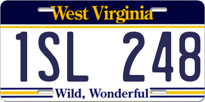WV license plate 1SL248