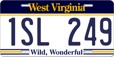 WV license plate 1SL249