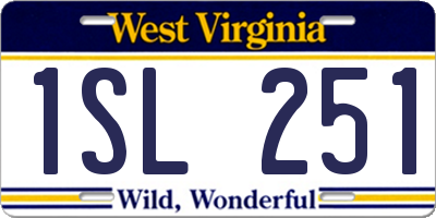 WV license plate 1SL251