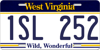 WV license plate 1SL252