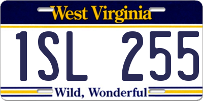 WV license plate 1SL255