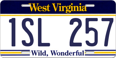 WV license plate 1SL257