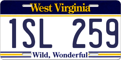 WV license plate 1SL259