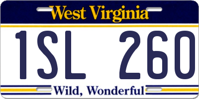 WV license plate 1SL260