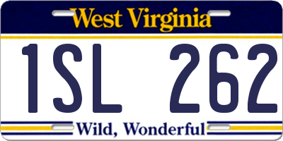 WV license plate 1SL262