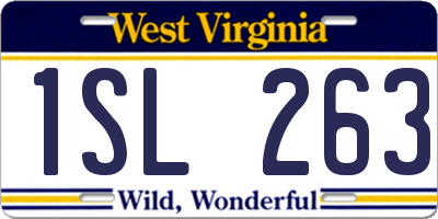 WV license plate 1SL263