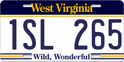 WV license plate 1SL265