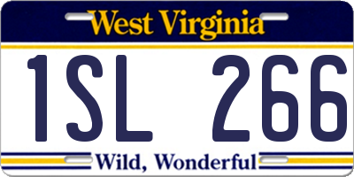 WV license plate 1SL266