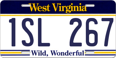 WV license plate 1SL267