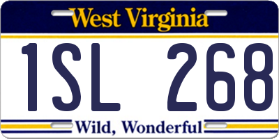 WV license plate 1SL268