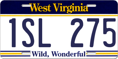 WV license plate 1SL275