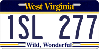 WV license plate 1SL277