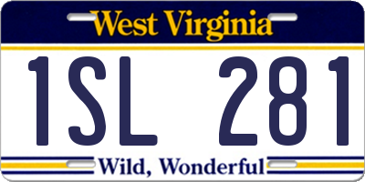 WV license plate 1SL281