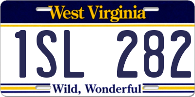 WV license plate 1SL282