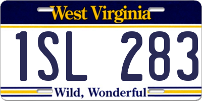 WV license plate 1SL283