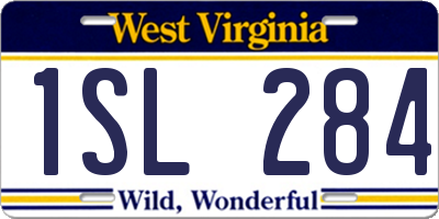WV license plate 1SL284