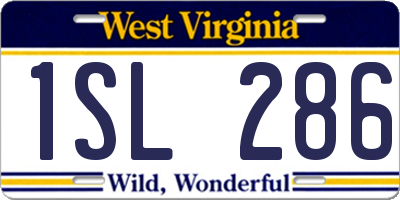 WV license plate 1SL286