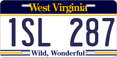 WV license plate 1SL287