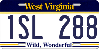 WV license plate 1SL288