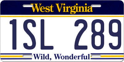WV license plate 1SL289