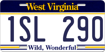 WV license plate 1SL290