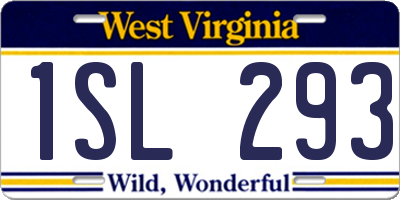 WV license plate 1SL293