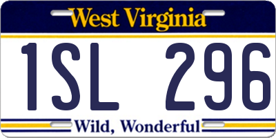 WV license plate 1SL296