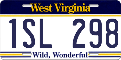 WV license plate 1SL298