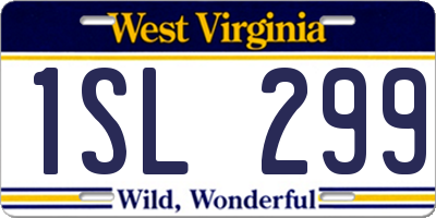 WV license plate 1SL299
