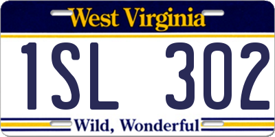 WV license plate 1SL302