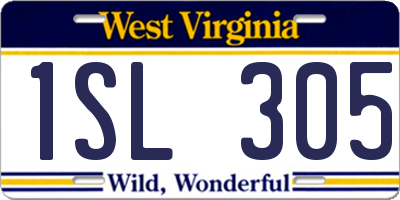 WV license plate 1SL305