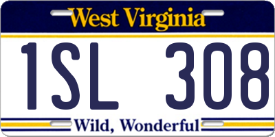 WV license plate 1SL308
