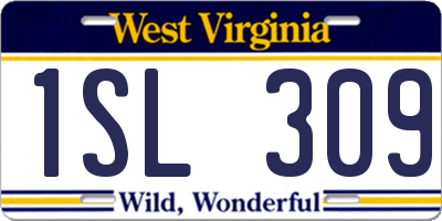 WV license plate 1SL309