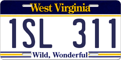 WV license plate 1SL311