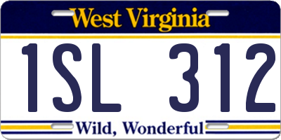 WV license plate 1SL312