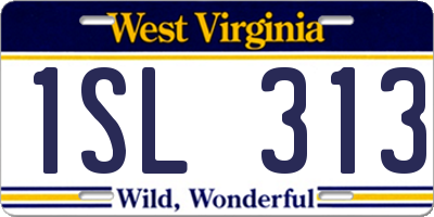 WV license plate 1SL313