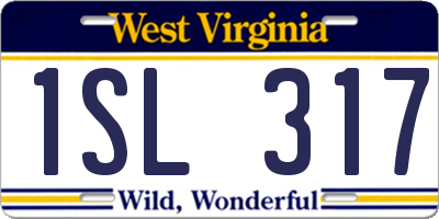 WV license plate 1SL317